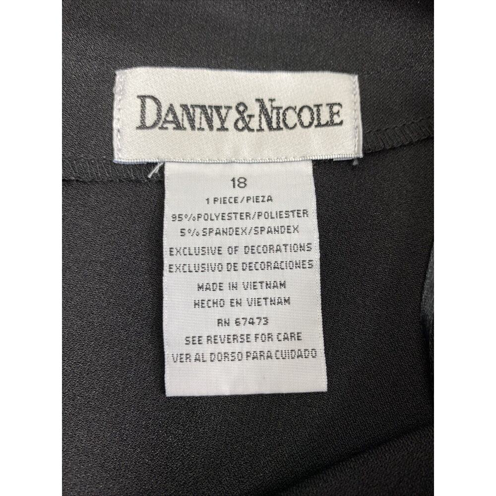 Danny & Nicole Dress Womens Plus‎ Size 18 Black Red Lace Trim Party Knee Length - Picture 3 of 10